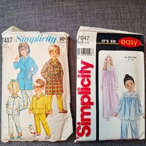 Vintage Kid's Sleepwear Patterns,  1967 & 2001